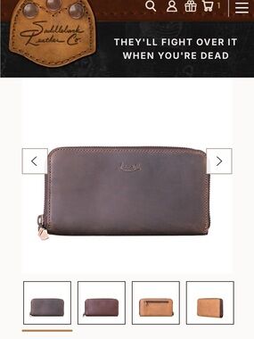 Love Brown Leather Zip Wallet for Men